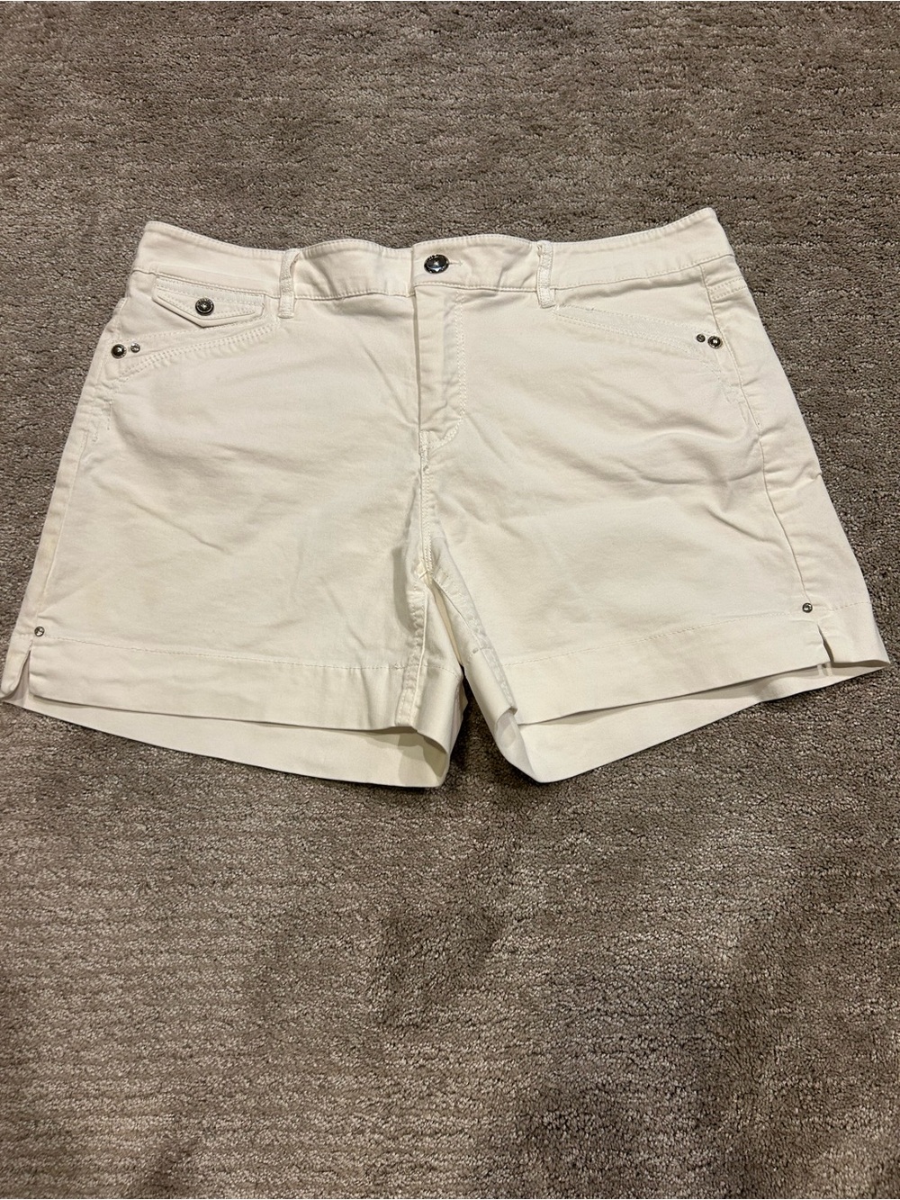 Classic Women's Cream Cotton Shorts